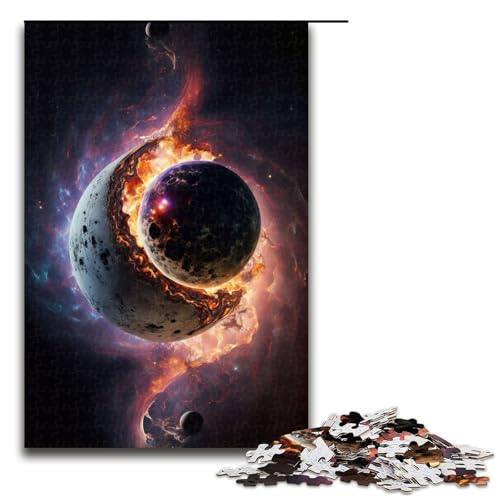 1000 teiliges Puzzle für Erwachsene Farben des Weltraumplaneten Puzzle für Lernspiele Herausforderung Spielzeug Kunstwerk Geschenk 75 x 50 cm von linghhiming