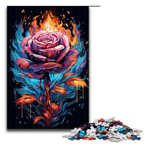 1000 teiliges Puzzle für Erwachsene Farbfantasie Rose Puzzle für Lernspiele Herausforderung Spielzeug Kunstwerk Geschenk 75 x 50 cm von linghhiming