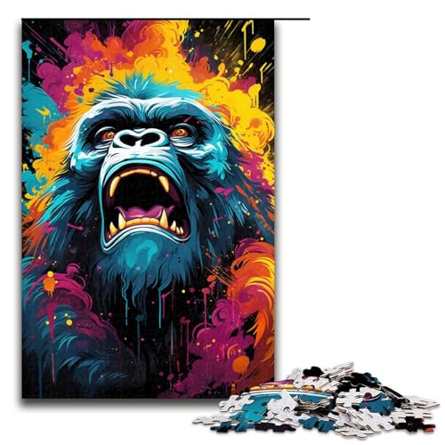 1000 teiliges Puzzle für Erwachsene Farbmalerei Orang Utan Puzzle für Lernspiele Herausforderung Spielzeug Kunstwerk Geschenk 75 x 50 cm von linghhiming