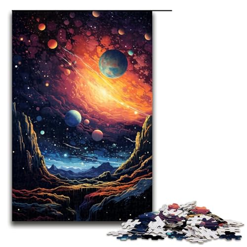 1000 teiliges Puzzle für Erwachsene Farbplaneten Landschaftspuzzle für Lernspiele Herausforderung Spielzeug Kunstwerk Geschenk 75 x 50 cm von linghhiming