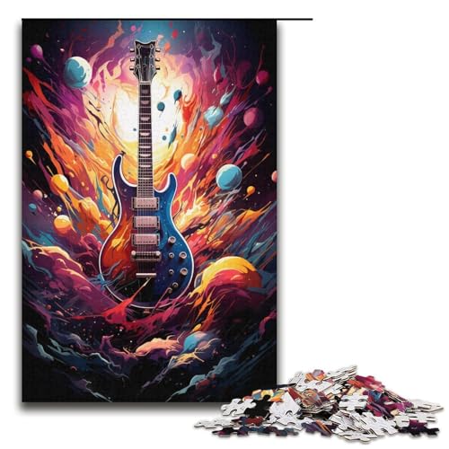 1000 teiliges Puzzle für Erwachsene Gitarre im Universum Puzzlespiel perfekte Dekoration für Teenager ab 14 Jahren 1000 Teile (38 x 26 cm) von linghhiming