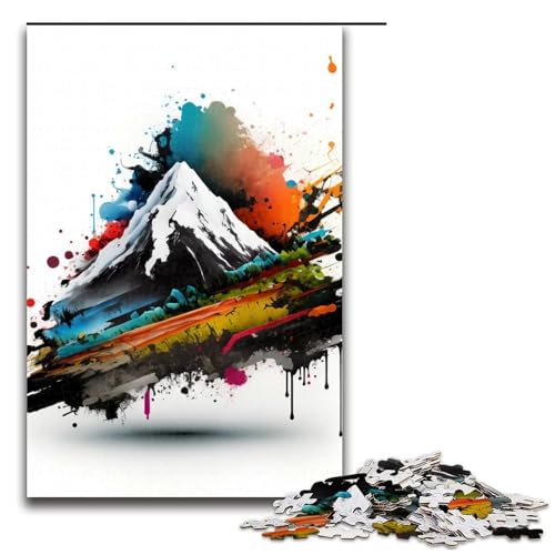 1000 teiliges Puzzle für Erwachsene Graffiti Berg Puzzlespiel perfekte Dekoration für Jugendliche ab 14 Jahren 75 x 50 cm von linghhiming