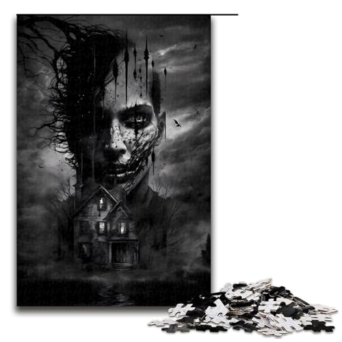 1000 teiliges Puzzle für Erwachsene Horror Kunst () Puzzle für Lernspiele Herausforderung Spielzeug Kunstwerk Geschenk 75 x 50 cm von linghhiming