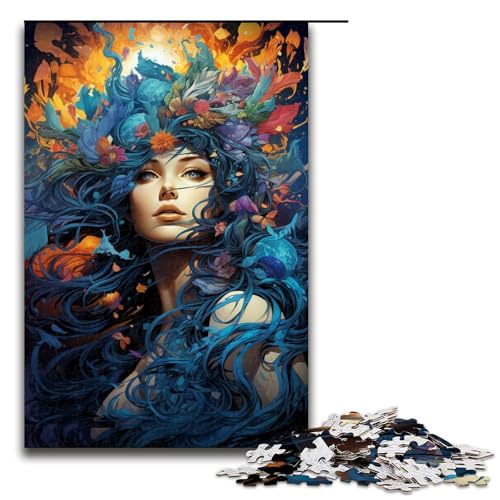 1000 teiliges Puzzle für Erwachsene Kunst Blumengöttin Puzzle für Lernspiele Herausforderung Spielzeug Kunstwerk Geschenk 75 x 50 cm von linghhiming