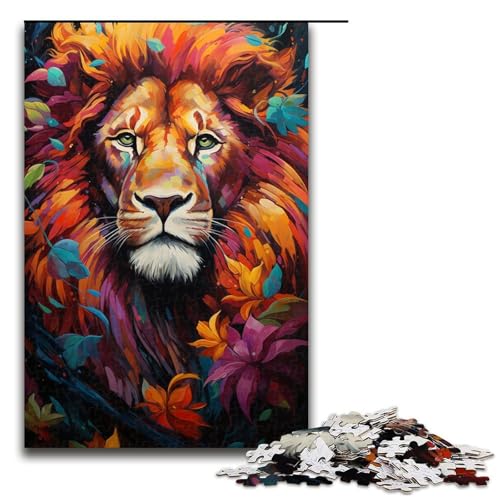 1000 teiliges Puzzle für Erwachsene Kunst Bunte Löwen Puzzle anspruchsvolles Spiel EIN Kunstwerk geeignet für Jugendliche ab 14 Jahren 1000 Teile (75 x 50 cm) von linghhiming