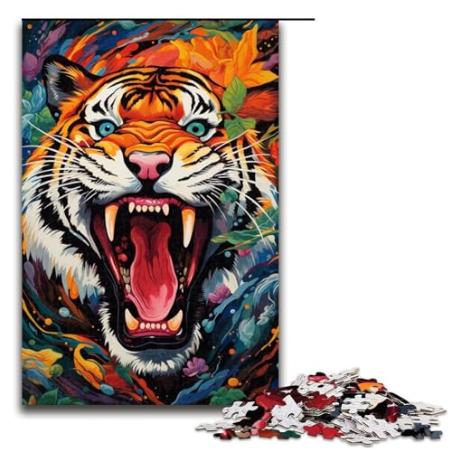 1000-teiliges Puzzle für Erwachsene Kunst Cooles Tiger-Puzzle für Lernspiele Herausforderung Spielzeug Kunstwerk Geschenk 1000 PCS (75 x 50 cm) von linghhiming