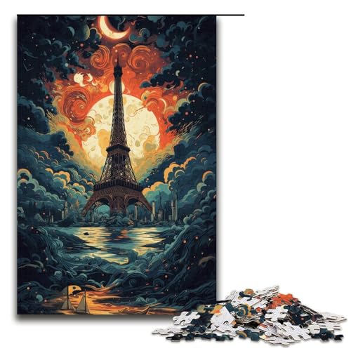 1000-teiliges Puzzle für Erwachsene Kunst-Eiffelturm-Puzzle für Lernspiele Herausforderung Spielzeug Kunstwerk Geschenk 1000 PCS (38 x 26 cm) von linghhiming