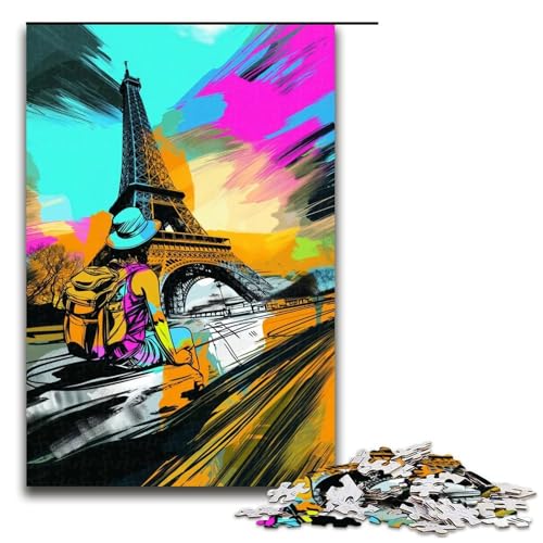 1000-teiliges Puzzle für Erwachsene Kunst-Eiffelturm-Puzzle praktisches Spiel 1000 Teile (75 x 50 cm) von linghhiming