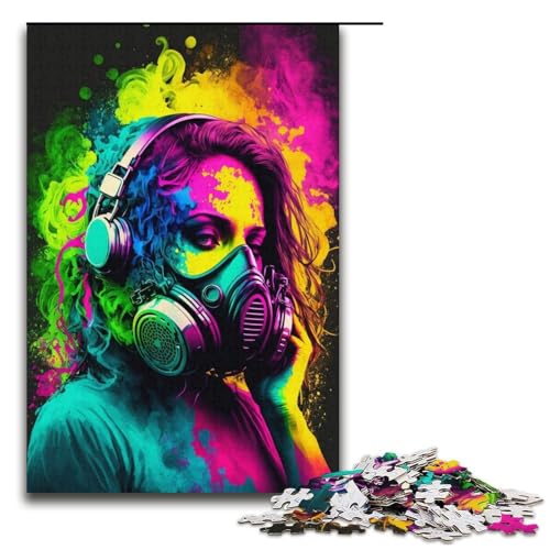 1000-teiliges Puzzle für Erwachsene Kunst-Gasmasken-Puzzle für Lernspiele Herausforderung Spielzeug Kunstwerk Geschenk 1000 Teile (38 x 26 cm) von linghhiming