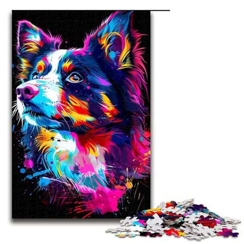 1000-teiliges Puzzle für Erwachsene Kunst-Graffiti-Hunde-Puzzle für Lernspiele Herausforderung Spielzeug Kunstwerk Geschenk 1000 PCS (75 x 50 cm) von linghhiming