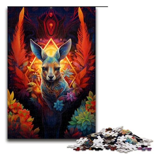 1000-teiliges Puzzle für Erwachsene Kunst-Känguru-Puzzle für Lernspiele Herausforderung Spielzeug Kunstwerk Geschenk 1000 Teile (75 x 50 cm) von linghhiming