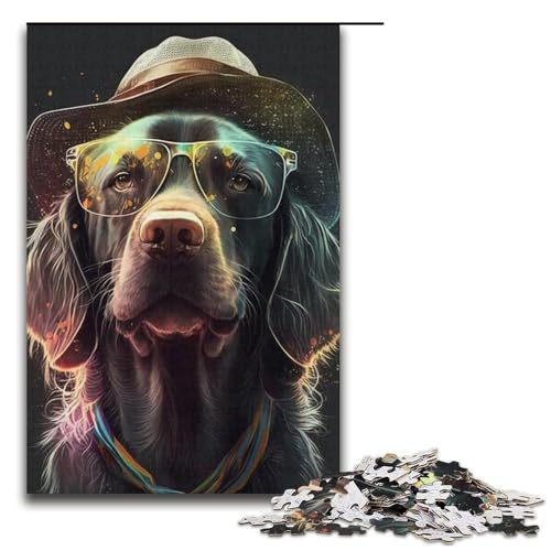 1000-teiliges Puzzle für Erwachsene Kunst-Labrador-Hunde Papierpuzzle für Erwachsene und Kinder Stressabbau-Tool 1000 PCS (38 x 26 cm) von linghhiming