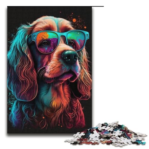 1000-teiliges Puzzle für Erwachsene Kunst-Labrador-Hunde-Puzzle für Kinder Papierpuzzle Lernspiel für Erwachsene 1000 Teile (38 x 26 cm) von linghhiming