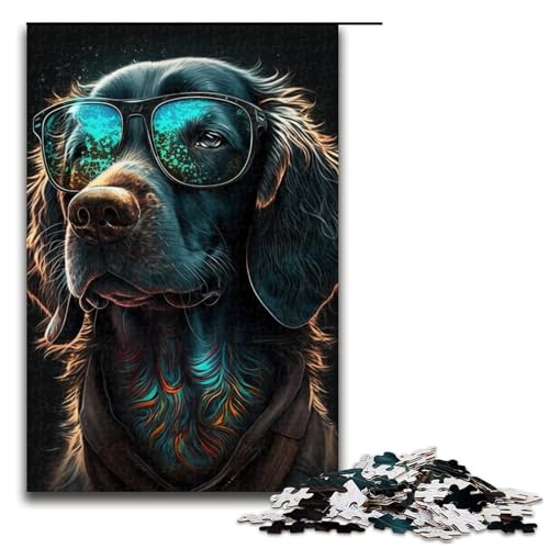 1000-teiliges Puzzle für Erwachsene Kunst-Labrador-Hunde-Puzzle praktisches Spiel 1000 Teile (75 x 50 cm) von linghhiming