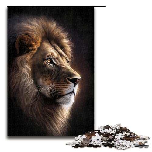 1000-teiliges Puzzle für Erwachsene Kunst-Löwen-Puzzle praktisches Spiel 1000 Teile (75 x 50 cm) von linghhiming