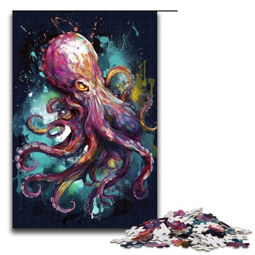 1000-teiliges Puzzle für Erwachsene Kunst-Oktopus-Graffiti-Spiel Puzzles für Erwachsene ganze Familie 1000 PCS (75x50cm) von linghhiming