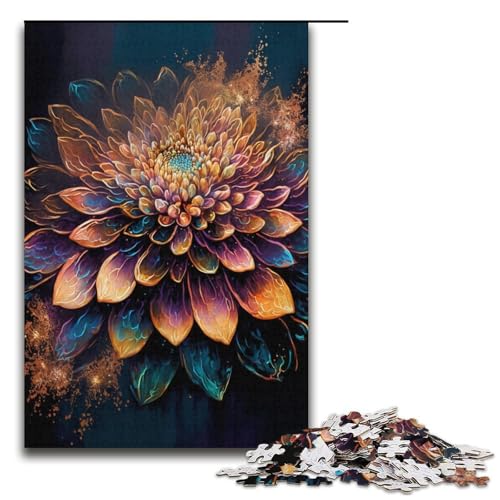 1000-teiliges Puzzle für Erwachsene Kunstblumen Puzzle für Erwachsene Papierpuzzle anspruchsvolles Spiel 1000 Teile (38 x 26 cm) von linghhiming