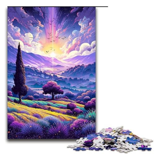 1000 teiliges Puzzle für Erwachsene Lavendelfelder in der Provence Frankreich Puzzle für Lernspiele Herausforderung Spielzeug Kunstwerk Geschenk 1000 Teile (75 x 50 cm) von linghhiming