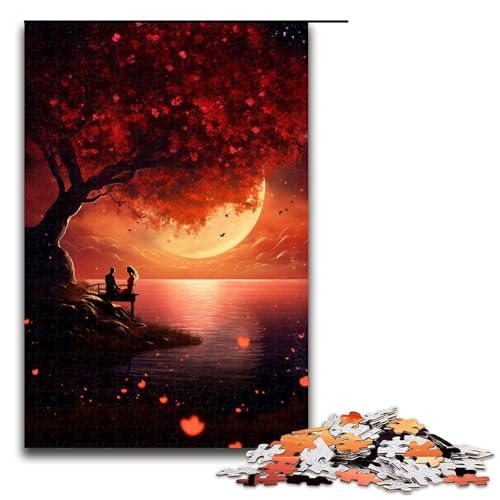 1000 teiliges Puzzle für Erwachsene Liebesromantik Holzpuzzle Lernspiel für Erwachsene Herausforderungsspielzeug 1000 Teile (75 x 50 cm) von linghhiming