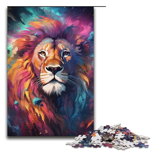 1000 teiliges Puzzle für Erwachsene Löwen farbenfrohes Puzzlespiel perfekte Dekoration für Teenager ab 14 Jahren 1000 Teile (38 x 26 cm) von linghhiming
