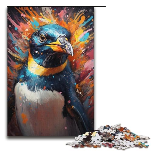 1000 teiliges Puzzle für Erwachsene Malen Farb Pinguin Puzzle praktisches Spiel 1000 Teile (38 x 26 cm) von linghhiming