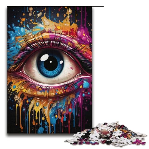 1000 teiliges Puzzle für Erwachsene Malen Farbaugen Puzzle praktisches Spiel 1000 Teile (38 x 26 cm) von linghhiming