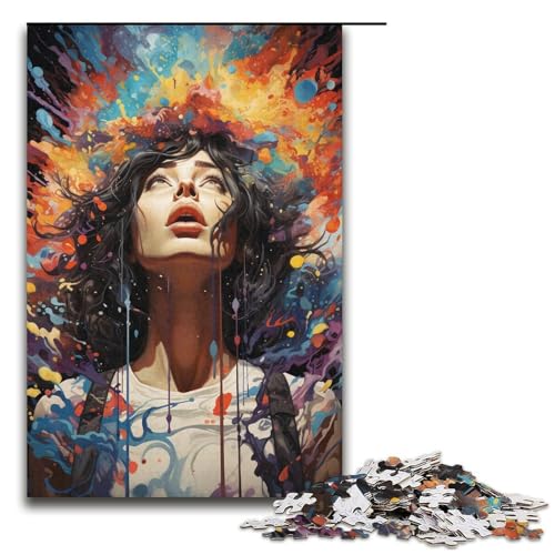 1000 teiliges Puzzle für Erwachsene Malen Farbe Frau Puzzle praktisches Spiel 1000 Teile (38 x 26 cm) von linghhiming