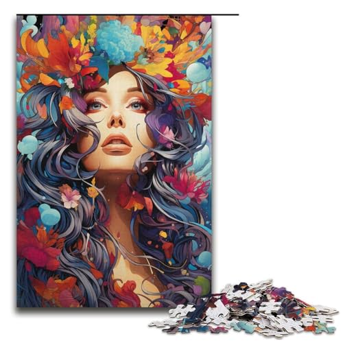1000 teiliges Puzzle für Erwachsene Malen Farbe Göttin Papierpuzzle Lernspiel für Erwachsene Herausforderungsspielzeug 1000 Teile (38 x 26 cm) von linghhiming