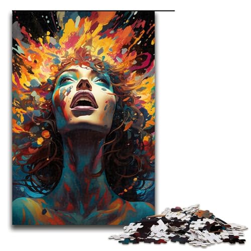 1000 teiliges Puzzle für Erwachsene Malen Farbe Mädchen Puzzle praktisches Spiel 1000 Teile (75 x 50 cm) von linghhiming