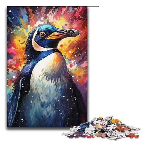 1000 teiliges Puzzle für Erwachsene Malen Farbpuzzle Pinguin Spiel ganze Familie 1000 Teile (38 x 26 cm) von linghhiming