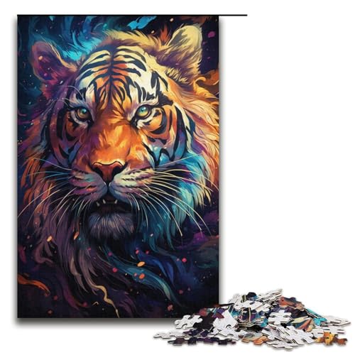 1000 teiliges Puzzle für Erwachsene Malen Farbtiger Puzzle praktisches Spiel 1000 Teile (38 x 26 cm) von linghhiming