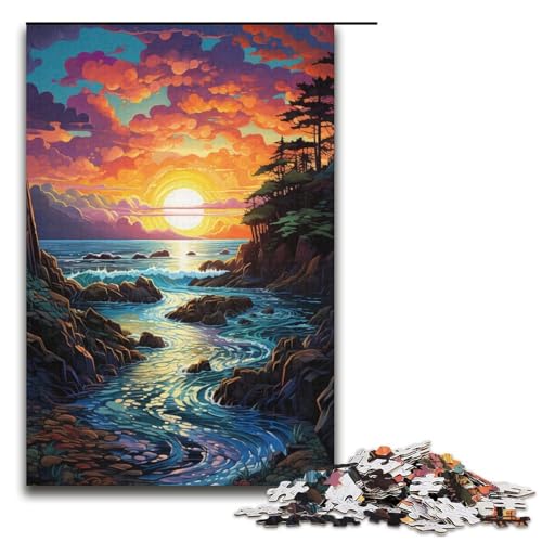 1000 teiliges Puzzle für Erwachsene Malen buntes Strandpuzzle praktisches Spiel 1000 Teile (38 x 26 cm) von linghhiming