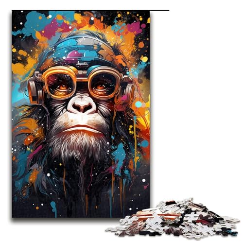 1000 teiliges Puzzle für Erwachsene Malen farbenfrohes Orang Utan Boss Puzzle praktisches Spiel 1000 Teile (75 x 50 cm) von linghhiming