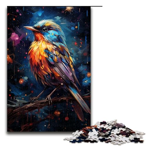 1000 teiliges Puzzle für Erwachsene Malerei Kunst Spatz Holzpuzzle Lernspiel für Erwachsene Herausforderungsspielzeug 1000 Teile (75 x 50 cm) von linghhiming