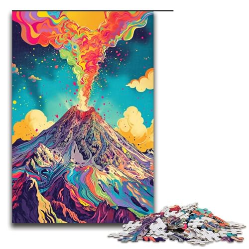 1000 teiliges Puzzle für Erwachsene Olympus farbenfrohes psychedelisches Holzpuzzle Lernspiel für Erwachsene Herausforderungsspielzeug 1000 Teile (75 x 50 cm) von linghhiming
