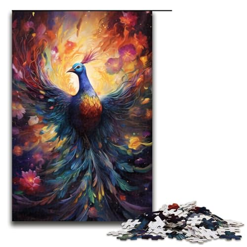 1000 teiliges Puzzle für Erwachsene Pfau unter Blumen Puzzle für Lernspiele Herausforderung Spielzeug Kunstwerk Geschenk 1000 Teile (75 x 50 cm) von linghhiming