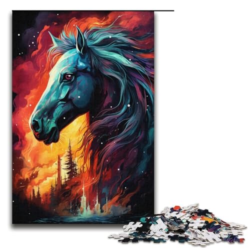 1000 teiliges Puzzle für Erwachsene Pferdepuzzle praktisches Spiel 1000 Teile (38 x 26 cm) von linghhiming
