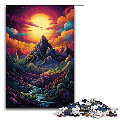 1000 teiliges Puzzle für Erwachsene Psychedelic Alps Spiel Puzzles für Erwachsene ganze Familie 1000 Teile (75 x 50 cm) von linghhiming