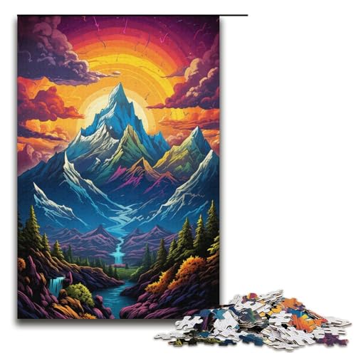 1000 teiliges Puzzle für Erwachsene Psychedelische Alpen Puzzle für Lernspiele Herausforderung Spielzeug Kunstwerk Geschenk 1000 Teile (38 x 26 cm) von linghhiming