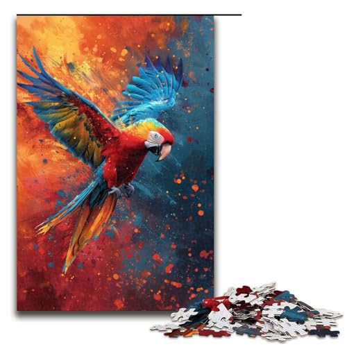 1000 teiliges Puzzle für Erwachsene Psychedelisches Papageien Puzzle anspruchsvolles Spiel EIN Kunstwerk geeignet für Jugendliche ab 14 Jahren 75 x 50 cm von linghhiming