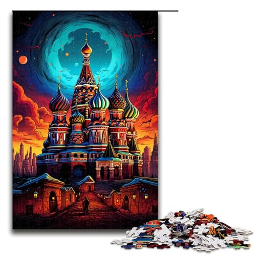1000 teiliges Puzzle für Erwachsene Russland Rotes Quadrat Puzzle für Lernspiele Herausforderung Spielzeug Kunstwerk Geschenk 75 x 50 cm von linghhiming