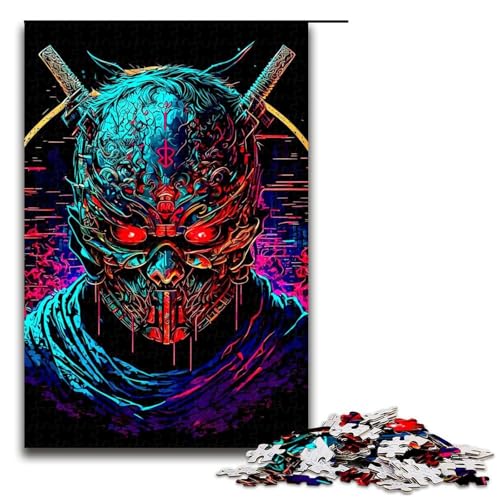 1000 teiliges Puzzle für Erwachsene Samurai Puzzle für Erwachsene Holzpuzzle anspruchsvolles Spiel (75 x 50 cm) von linghhiming