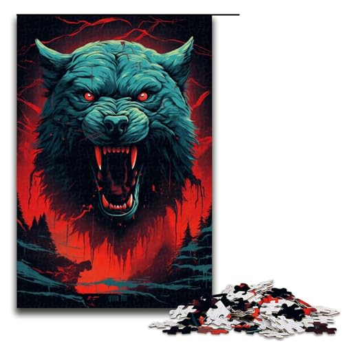 1000 teiliges Puzzle für Erwachsene Supernatural Wolf Puzzle für Lernspiele Herausforderung Spielzeug Kunstwerk Geschenk 75 x 50 cm von linghhiming