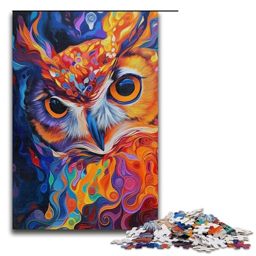 1000 teiliges Puzzle für Erwachsene Tier Eulen Puzzle für Kinder Holzpuzzle Lernspiel für Erwachsene 1000 Teile (75 x 50 cm) von linghhiming