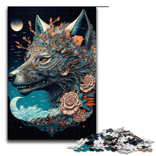 1000 teiliges Puzzle für Erwachsene Tier Wolf Puzzle praktisches Spiel 1000 Teile (75 x 50 cm) von linghhiming