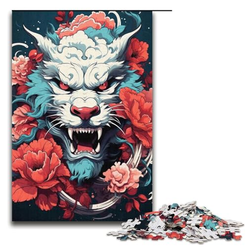 1000 teiliges Puzzle für Erwachsene Tier und Drachen Papierpuzzle Lernspiel für Erwachsene Herausforderungsspielzeug 1000 Teile (38 x 26 cm) von linghhiming