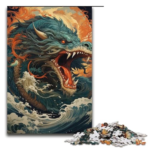1000-teiliges Puzzle für Erwachsene Tier- und Drachen-Papierpuzzle für Erwachsene und Kinder Stressabbau-Tool 1000 PCS (38 x 26 cm) von linghhiming