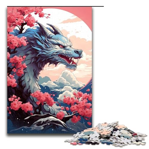 1000 teiliges Puzzle für Erwachsene Tier und Drachen Puzzlespiel perfekte Dekoration für Teenager ab 14 Jahren 1000 Teile (75 x 50 cm) von linghhiming