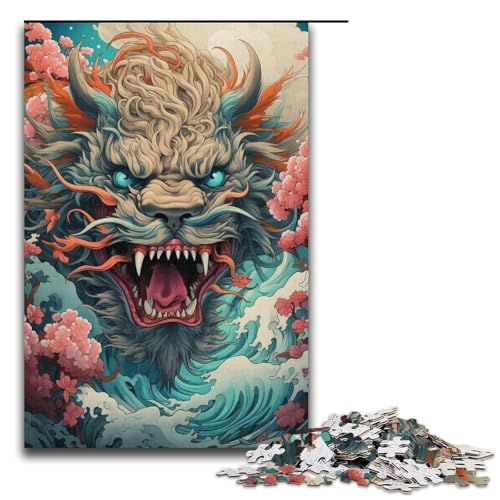 1000-teiliges Puzzle für Erwachsene Tier- und Drachenpuzzle Lernspiel Herausforderung Spielzeug Kunstwerk Geschenk 1000 Teile (38 x 26 cm) von linghhiming