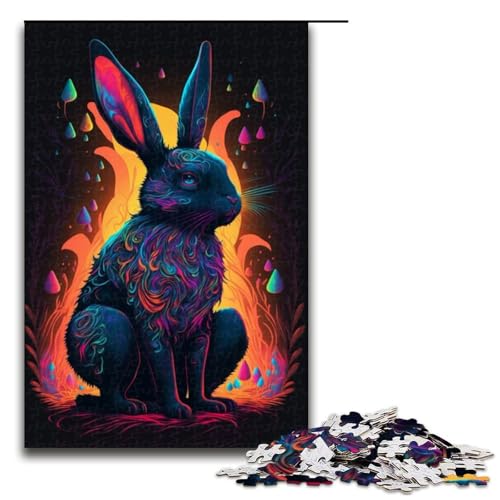 1000 teiliges Puzzle für Erwachsene Tiere Kaninchen Puzzle für Lernspiele Herausforderung Spielzeug Kunstwerk Geschenk 1000 Teile (75 x 50 cm) von linghhiming